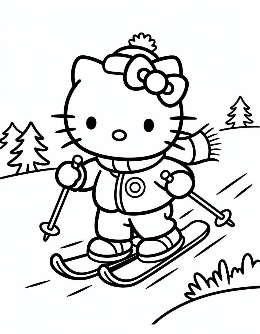 Skiing Hello Kitty